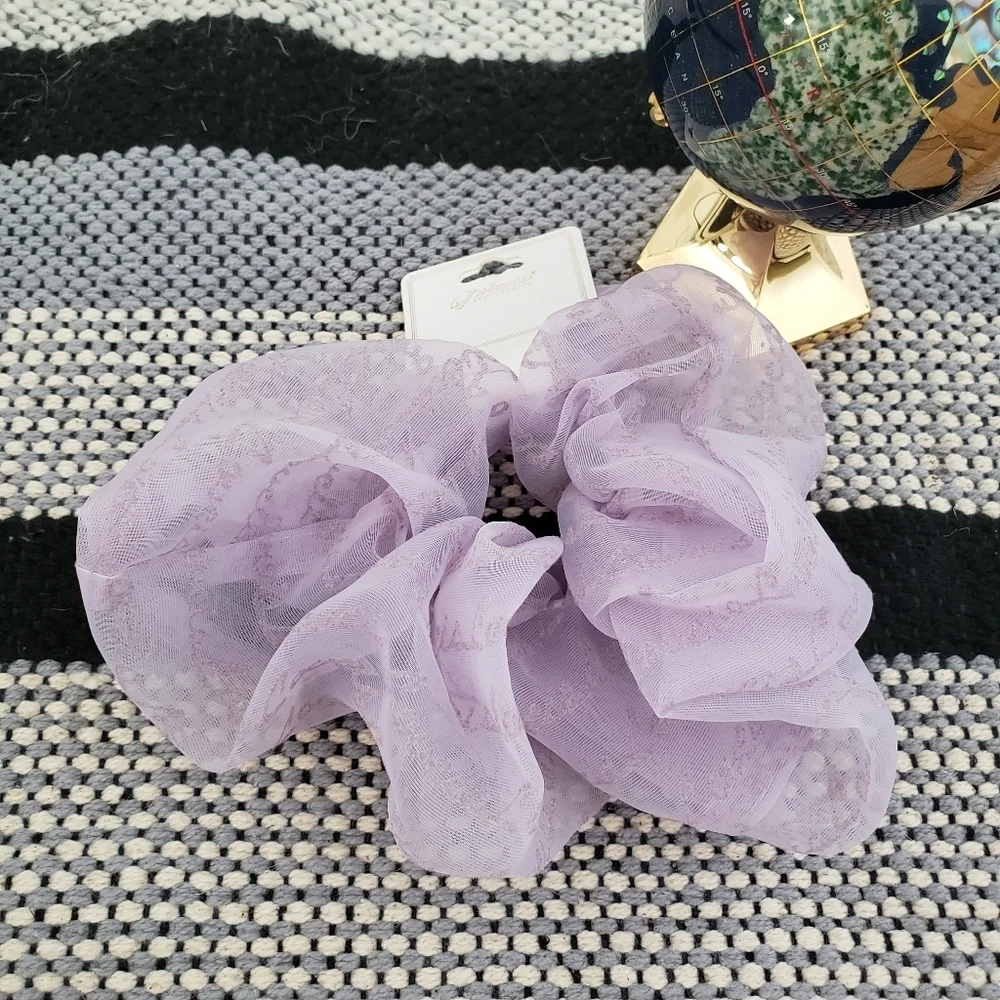 Extra large purple chiffon scrunchies NWT OS